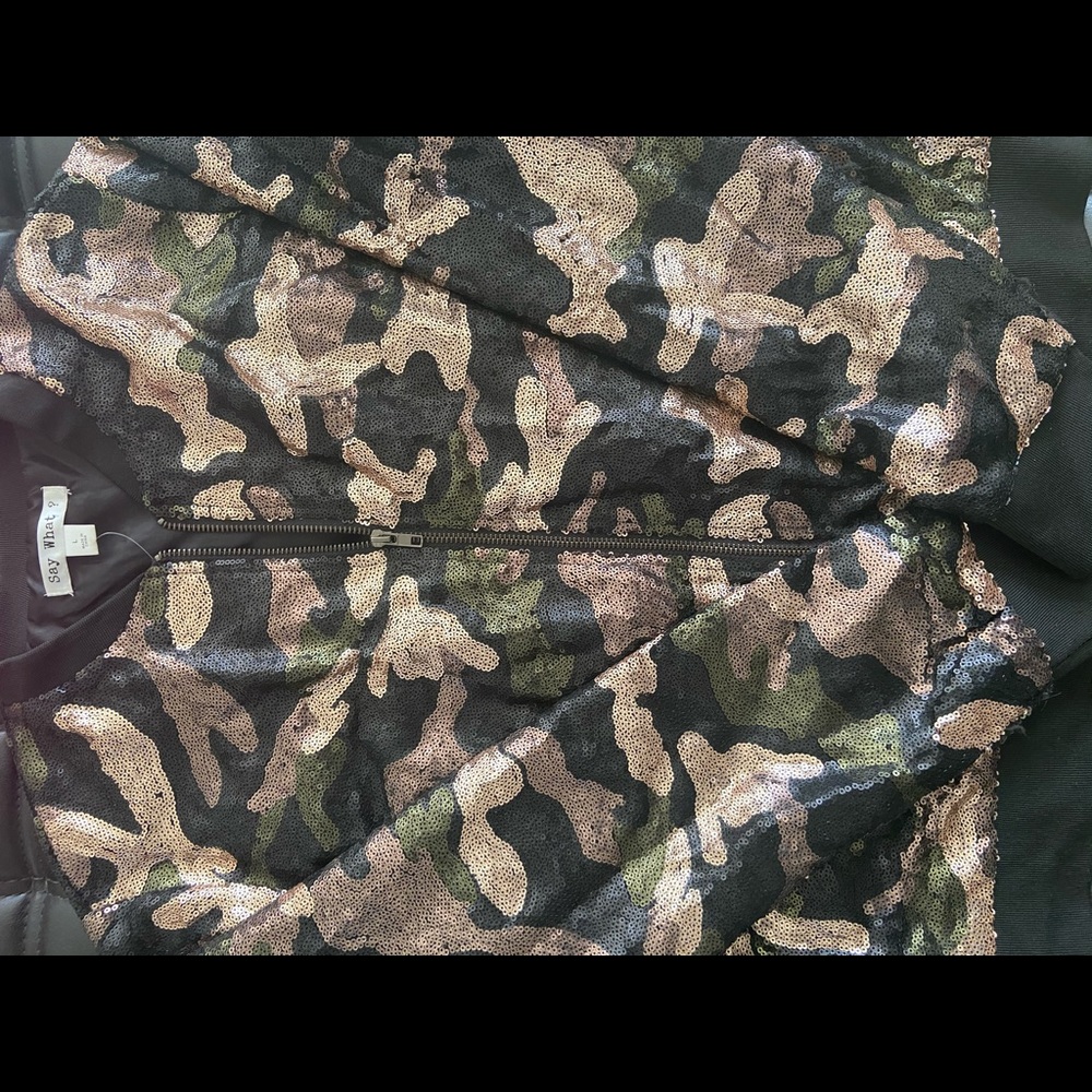 Army fatigue sequin jacket